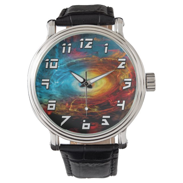 Illustration av supermassivt svart hål armbandsur (Framsida)
