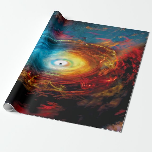 Illustration av supermassivt svart hål presentpapper (Utrullad)