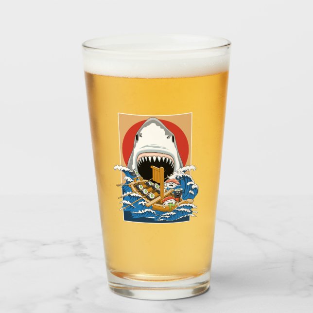 Illustration av sushi-Shark Attack Glaskopp (Framsida fylld)