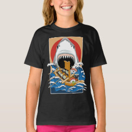 Illustration av sushi-Shark Attack T Shirt