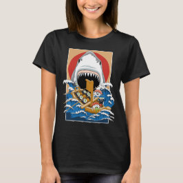 Illustration av sushi-Shark Attack T Shirt