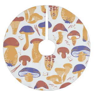 Illustration av svampar med vintage julgransmatta borstad polyester