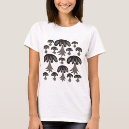 Illustration av svart Grått Abstrakt-svampar T Shirt
