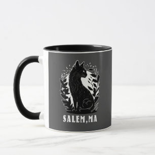 Illustration av svart katt Salem Mugg