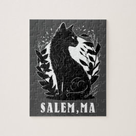 Illustration av svart katt | Salem Pussel