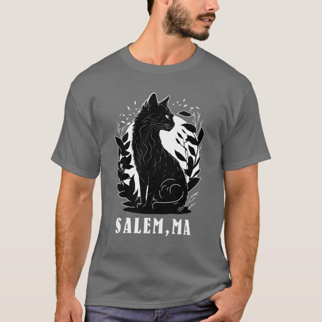 Illustration av svart katt | Salem T Shirt (Framsida)