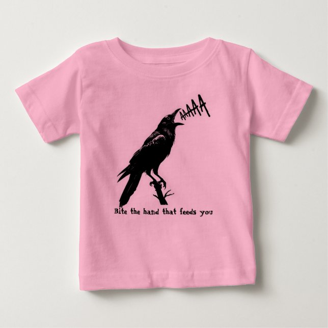 Illustration av svart Kråka - Konsdesign i gotik S T Shirt (Framsida)