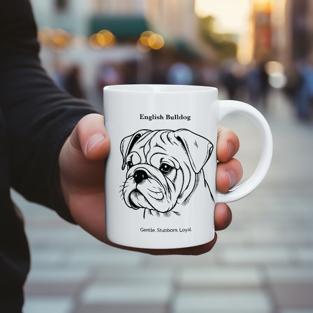 Illustration av svart linje i engelska Bulldog Por Mugg (Skapare uppladdad)
