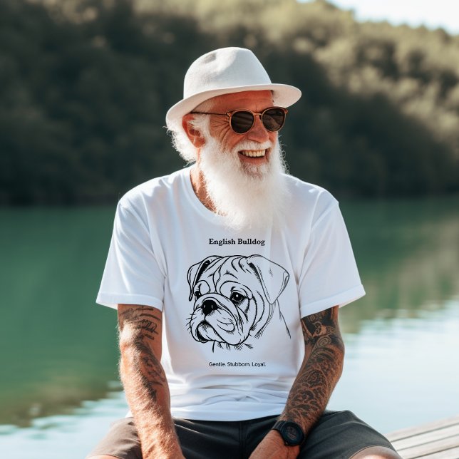 Illustration av svart linje i engelska Bulldog Por T Shirt (Skapare uppladdad)