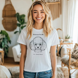 Illustration av svarta linjen Pudel Porträtt T Shirt
