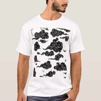 Illustration av svarta moln Vita Himmel T Shirt
