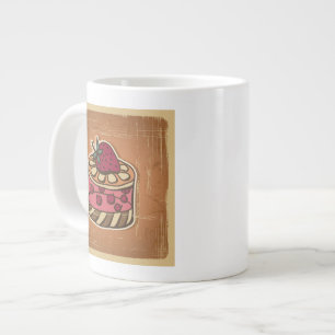 Illustration av tårta i stil jumbo mugg