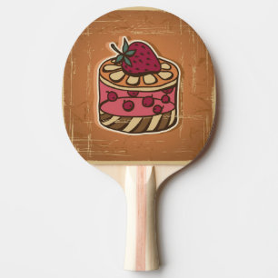 Illustration av tårtan i retro stil pingisracket