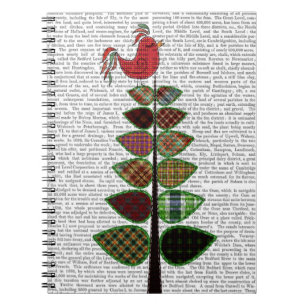 Illustration av Tartan Träd Anteckningsbok Med Spiral