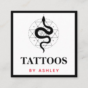 Illustration av Tattoo Artist Social Media Snake I Fyrkantigt Visitkort