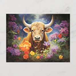Illustration av Taurus Zodiac-tecken Vykort