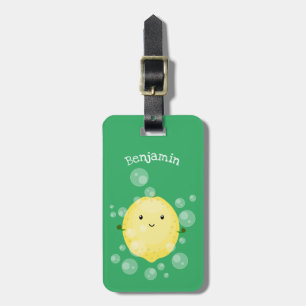illustration av tecknad av färskbubblor för citron bagagebricka