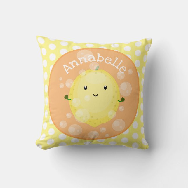 illustration av tecknad av färskbubblor för citron kudde (Framsida)