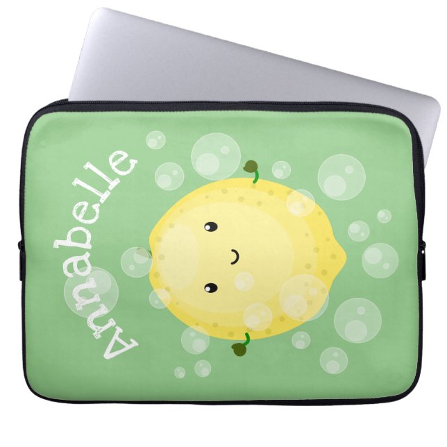 illustration av tecknad av färskbubblor för citron laptop fodral (Framsidan)