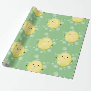 illustration av tecknad av färskbubblor för citron presentpapper