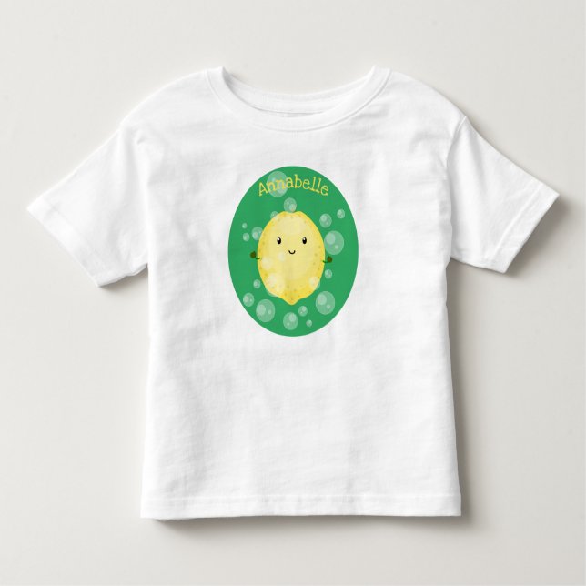 illustration av tecknad av färskbubblor för citron t shirt (Framsida)