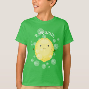 illustration av tecknad av färskbubblor för citron t shirt