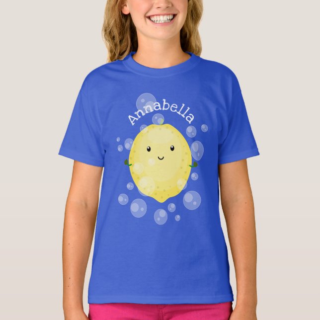 illustration av tecknad av färskbubblor för citron t shirt (Framsida)