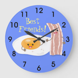 illustration av tecknad av kawaii och bacon stor klocka