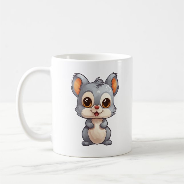 Illustration av tecknad ekorre kaffemugg (Vänster)