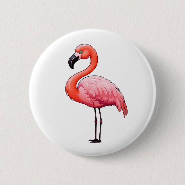 illustration av tecknad flamingo knapp (Framsida)