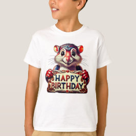 Illustration av tecknad Grattis på födelsedagen-mu T Shirt