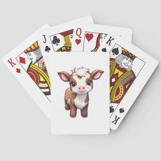 illustration av tecknad ko casinokort (Baksidan)