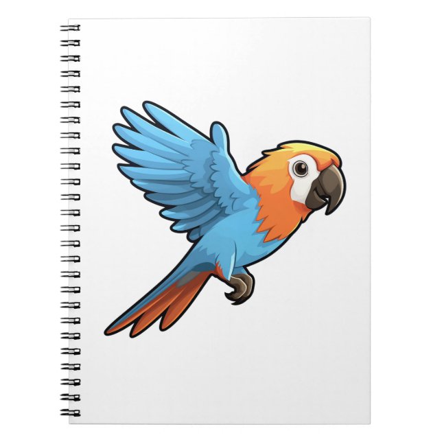 illustration av tecknad parrot anteckningsbok (Framsidan)