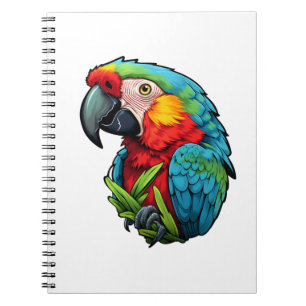 illustration av tecknad parrot anteckningsbok