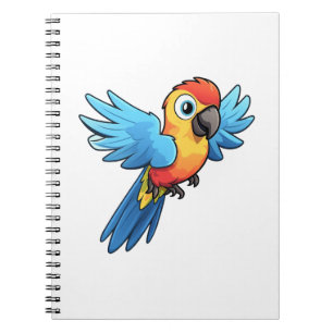 illustration av tecknad parrot anteckningsbok