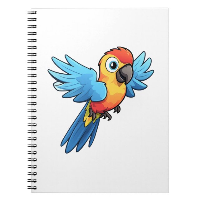 illustration av tecknad parrot anteckningsbok (Framsidan)
