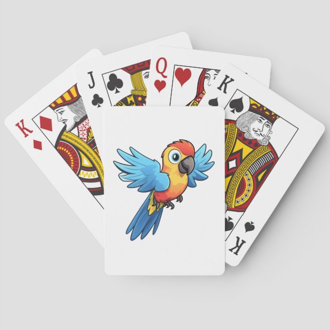 illustration av tecknad parrot casinokort (Baksidan)