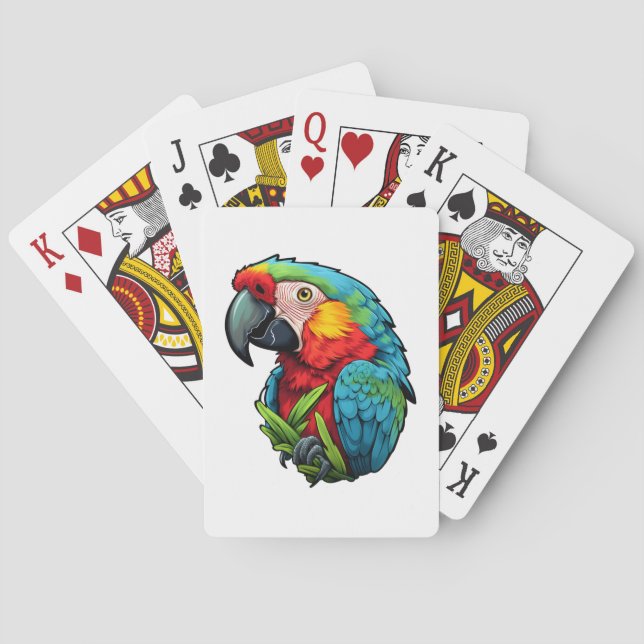 illustration av tecknad parrot casinokort (Baksidan)