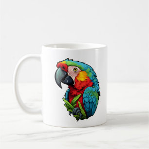 illustration av tecknad parrot kaffemugg