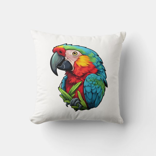 illustration av tecknad parrot kudde (Framsida)