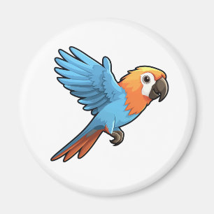 illustration av tecknad parrot magnet