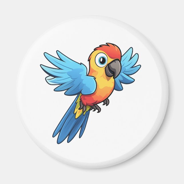 illustration av tecknad parrot magnet (Framsidan)