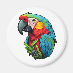 illustration av tecknad parrot magnet