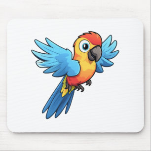 illustration av tecknad parrot musmatta
