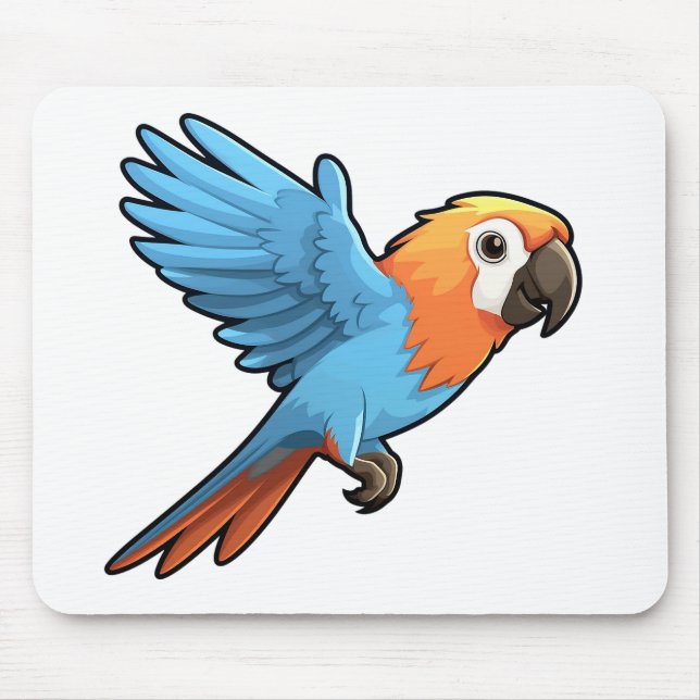 illustration av tecknad parrot musmatta (Framsidan)