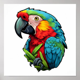 illustration av tecknad parrot poster