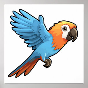 illustration av tecknad parrot poster