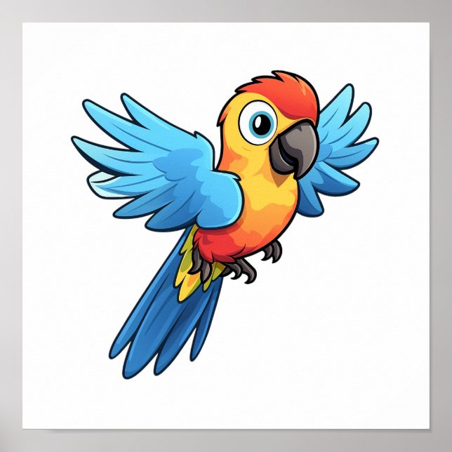illustration av tecknad parrot poster (Framsidan)