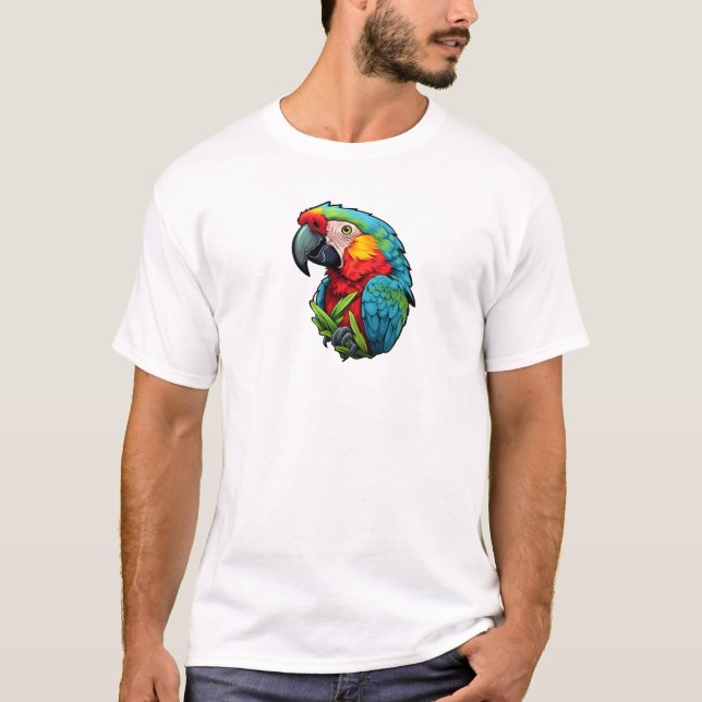 illustration av tecknad parrot t shirt (Framsida)