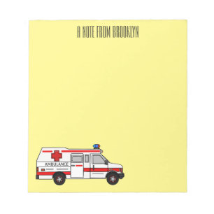 illustration av tecknaden Ambulance Anteckningsblock